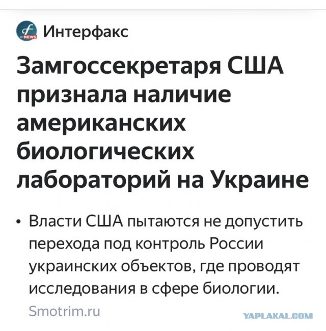 Нуланд признала наличие объектов биоисследований на Украине