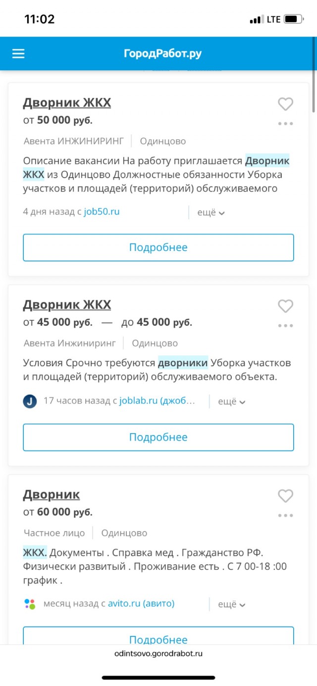 Недовольные дворники в Одинцово
