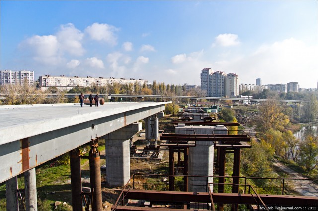 Новый мостовой переход в Запорожье