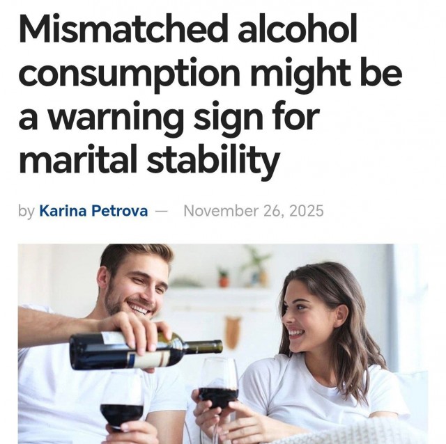 Совместимость алкогольных привычек делает брак стабильным