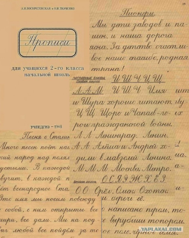 Почерк пятиклассника Вити Меньшикова, 1951 год