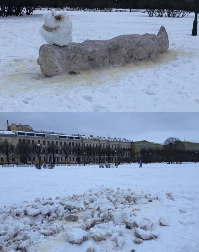 Арт-объект в виде пятиметровой фекалии появился на Марсовом поле в Петербурге