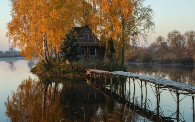 Поздней осенью в деревне