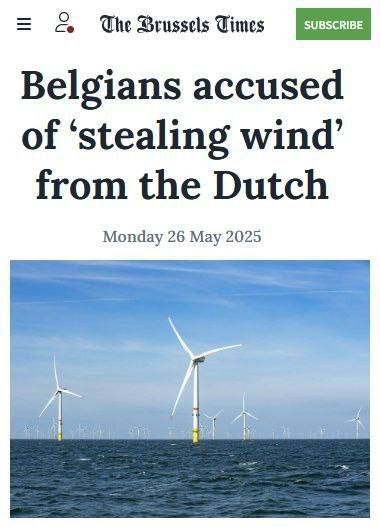 Бельгийцев обвинили в том, что они воруют у Нидерландов ветер