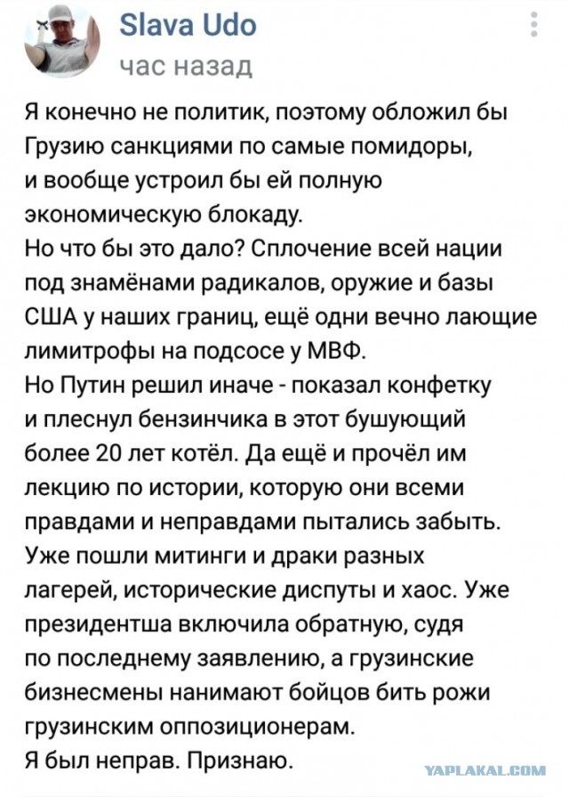 Истерикой русофобов удовлетворён
