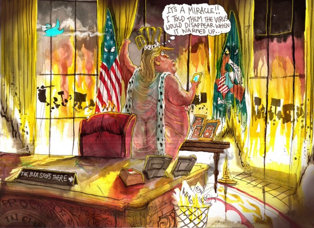 Протесты и погромы в США в зарубежной карикатуре