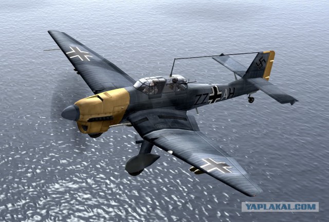 Редкий кадр! Гибель пикирующего бомбардировщика Ju-87
