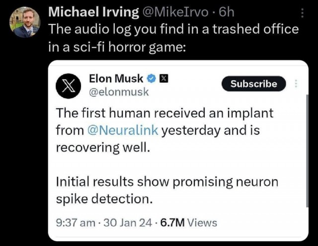 Компания Илона Маска Neuralink вживила чип в мозг первого пациента