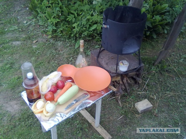 Садж овощной, готовим на природе