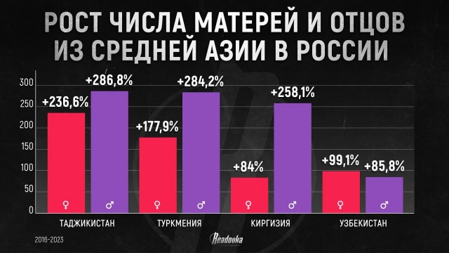 В России за 7 лет кратно выросло количество родителей-мигрантов из Средней Азии