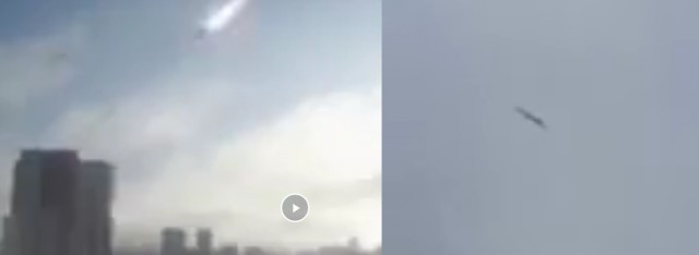 Появилось видео попадания снаряда в жилой дом в Киеве