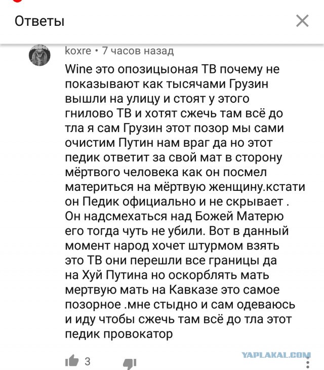 Главный телеканал Грузии Рустави 2, ведущий в прямом эфире  кроет матом Путина