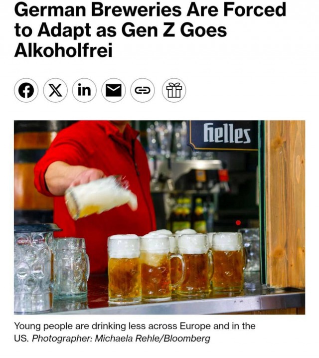 Зумеры уничтожают легендарные немецкие пивоварни, пишет Bloomberg