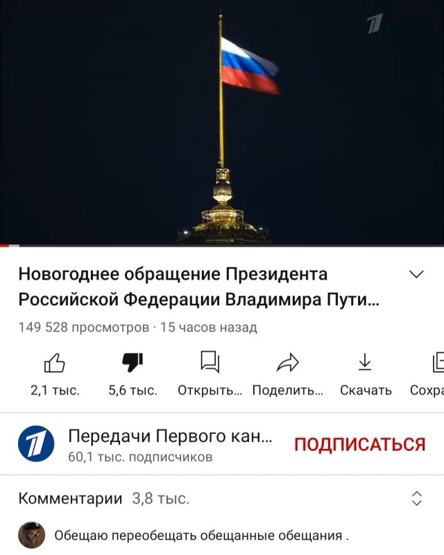 Как россияне смотрели новогоднее обращение Путина 2021 года