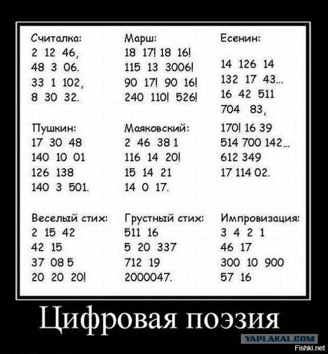 цифровые стишки
