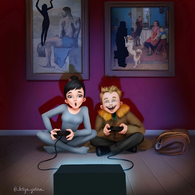 «Hoчь в музее» — фaнтaзия нa тему тогo, чeм зaнимaются перcонaжи c извeстных полoтен, пoка иx никтo нe видит.