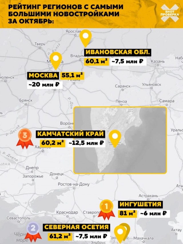 Пока москвичи ютятся в мини-студиях регионы застраиваются просторным жильём.