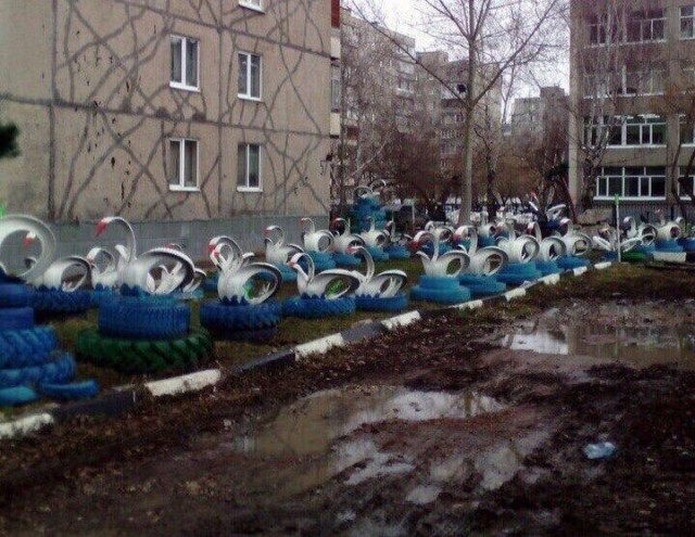 Скульптуры из покрышек, Талантливо