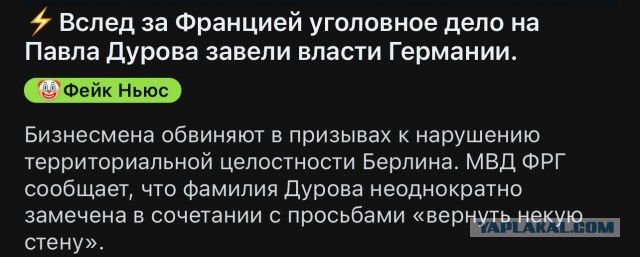 Арест Дурова равноценен аресту начальника связи российской армии