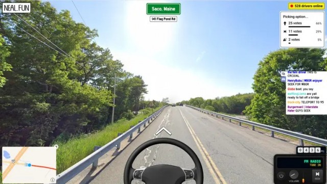 Американский разработчик запустил сайт Internet Roadtrip — пользователи коллективно управляют движением «автомобиля» по Google Street View