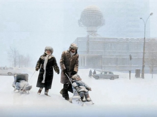 Зимние катания на санках в СССР