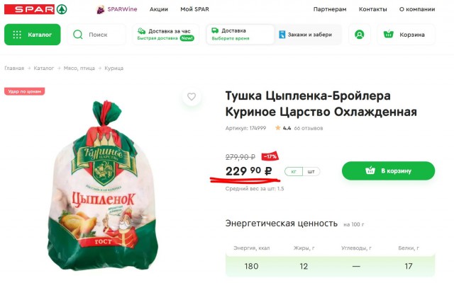 Россиянам посоветовали смириться с курицей по 700 рублей в сетевых магазинах