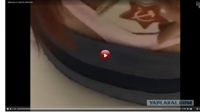 Девушка в туалете самолёта