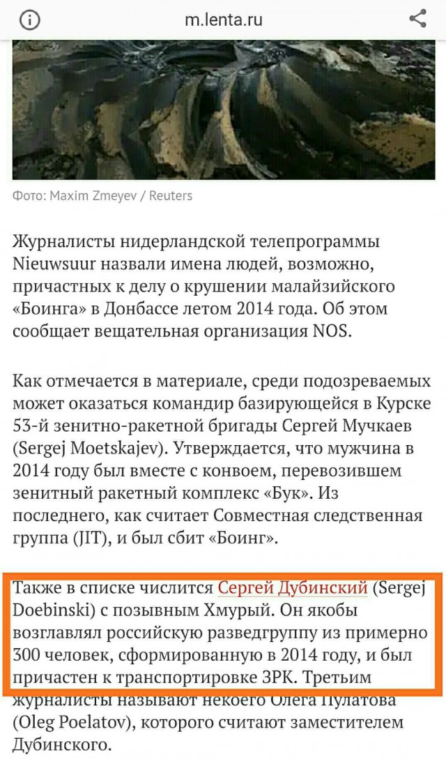 СМИ Нидерландов назвали фамилии "причастных" к крушению MH17 россиян