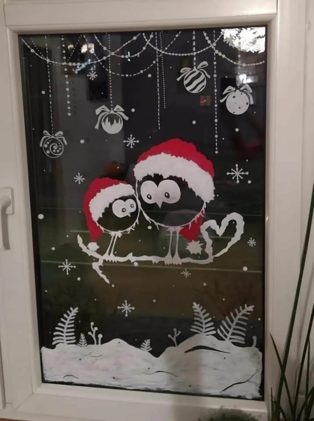 Идея на Новый Год! Окна большие, так же хочу попробовать))