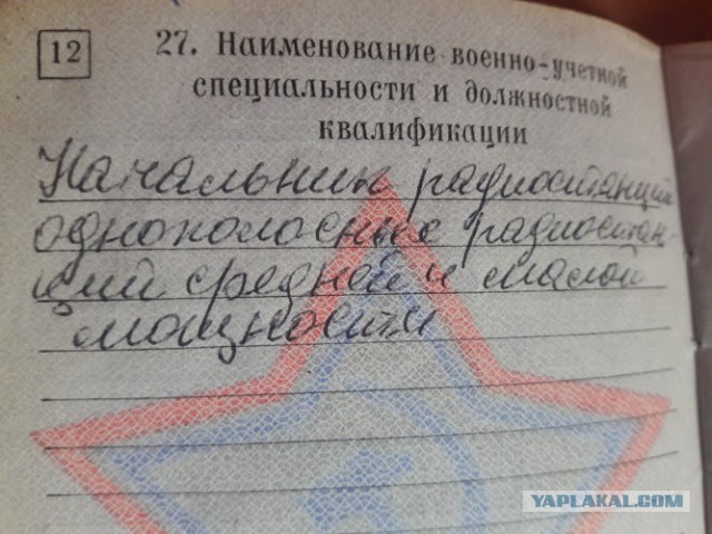 А что у вас написано в военном билете?