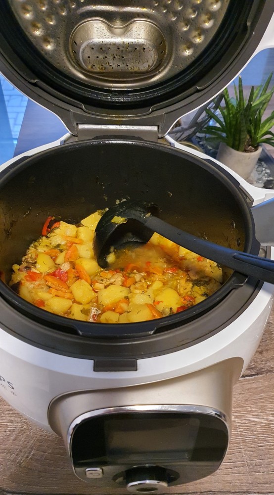 Тушёная свинина с картошкой в афганском казане