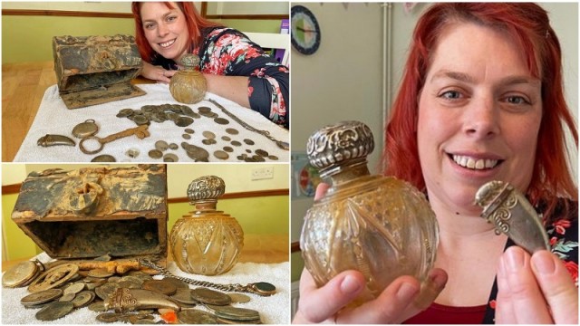 Британка пошла на пляж собирать мусор и нашла сундук с сокровищами