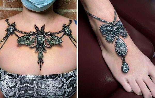 15 реалистичных ювелирных татуировок, с которыми необходимость носить драгоценности отпадает сама собой