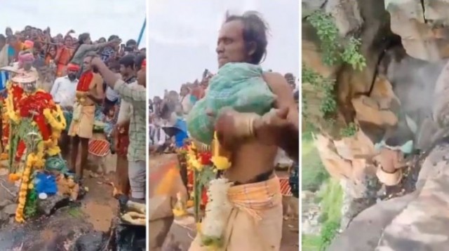 Индуистский священник, утверждавший, что может летать, разбился при падении с вершины