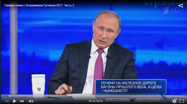 Неожиданные SMS Путину попали в прямой эфир