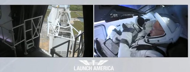 Прямая трансляция пилотируемого запуска SpaceX Crew Dragon