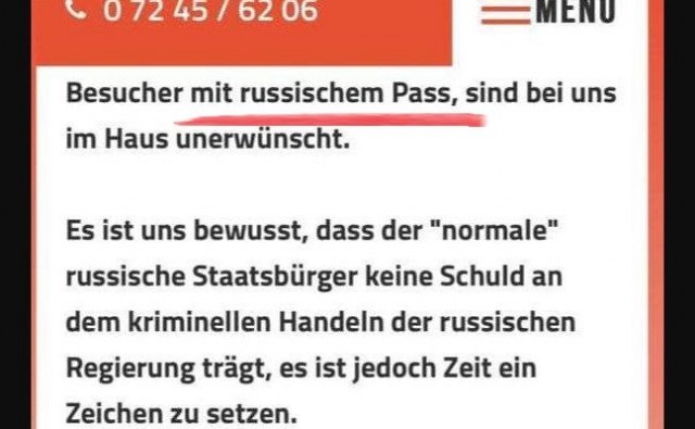 «Ресторан травли»: немцы заклеймили трактирщика, запретившего входить россиянам
