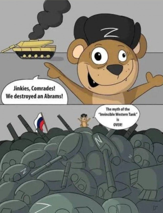 Американец посмотрел на сгоревший Abrams на Поклонной горе и огорчился