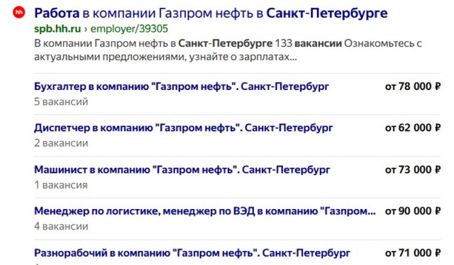 Среднюю зарплату в 1,25 млн получают сотрудники нефтегазовых компаний Петербурга