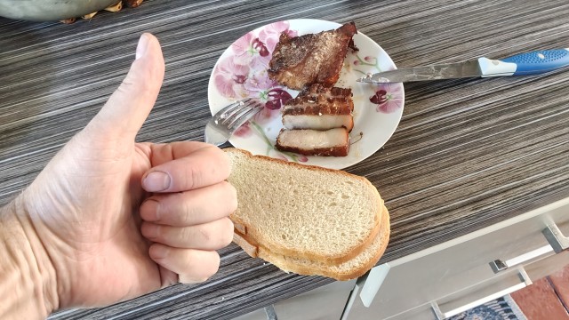 Сало. Первый опыт копчения.