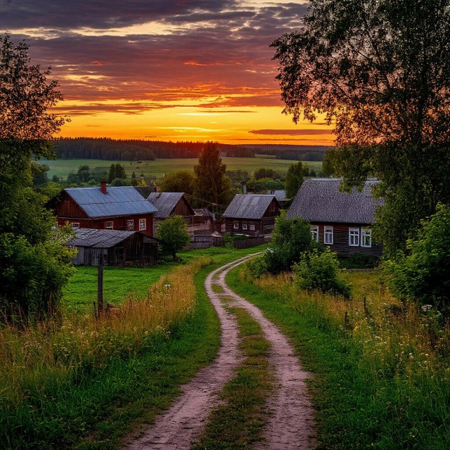 Летний вечер в деревне