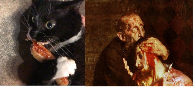 Триптих "Кот и сосиса"