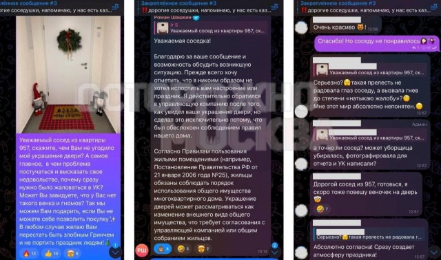 Руководитель молодежной политики из РАНХиГС пожаловался в УК из-за новогодних украшений на двери соседки