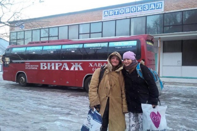 Монах идет из Абхазии в Хабаровск