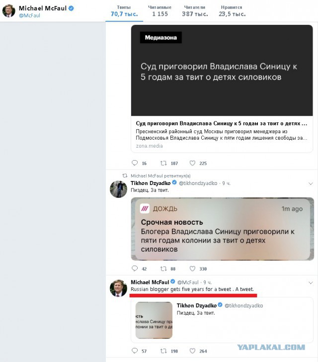 Блогеру дали пять лет за твит