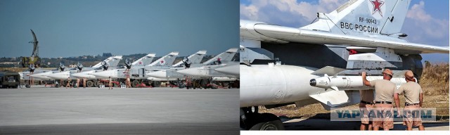 Самолеты ВКС России после минометного обстрела авиабазы Хмеймим в Сирии
