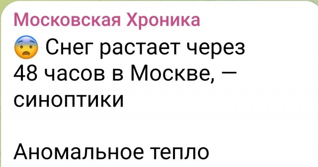Снег растает через 48 часов в Москве, — синоптики