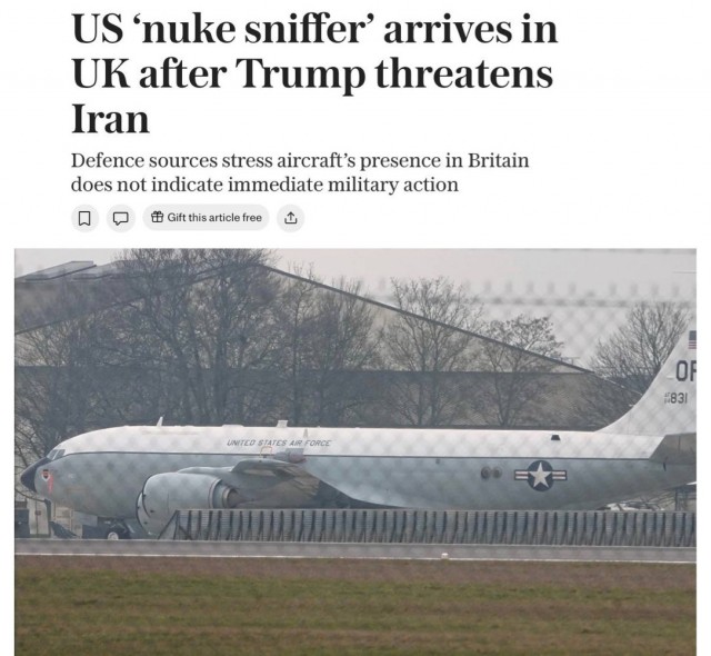 Американский «ядерный нюхач» прибыл в Великобританию после угроз Трампа Ирану, — The Telegraph.