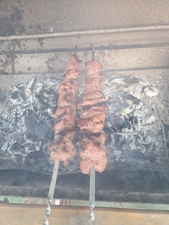 В день отца доця попросила мяска приготовить.