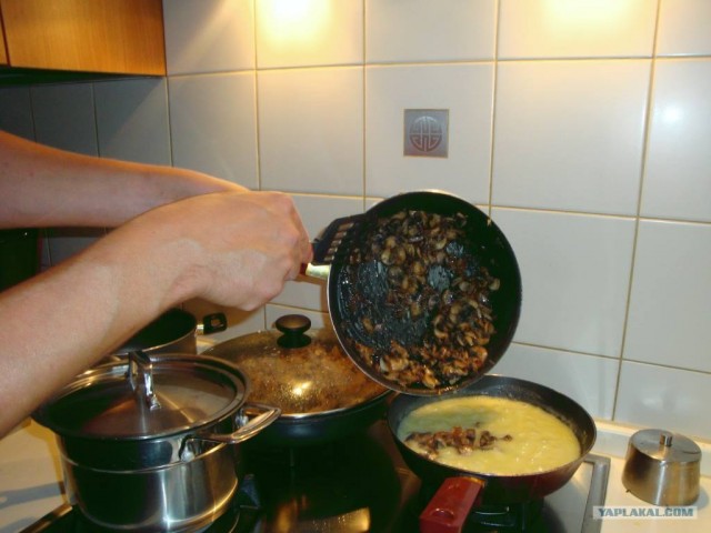Свинина под соусом бешамель с грибами